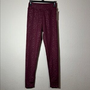 Women's Burgundy Leopard Print Leggings